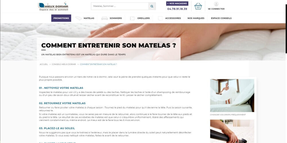 mieux dormir kalfeute developpement et integration site e comemrce