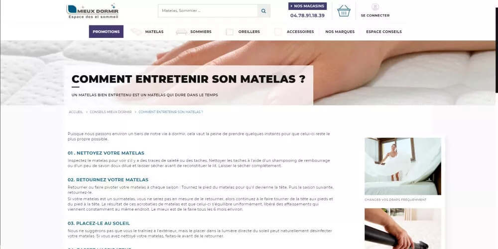 mieux dormir kalfeute developpement et integration site e comemrce