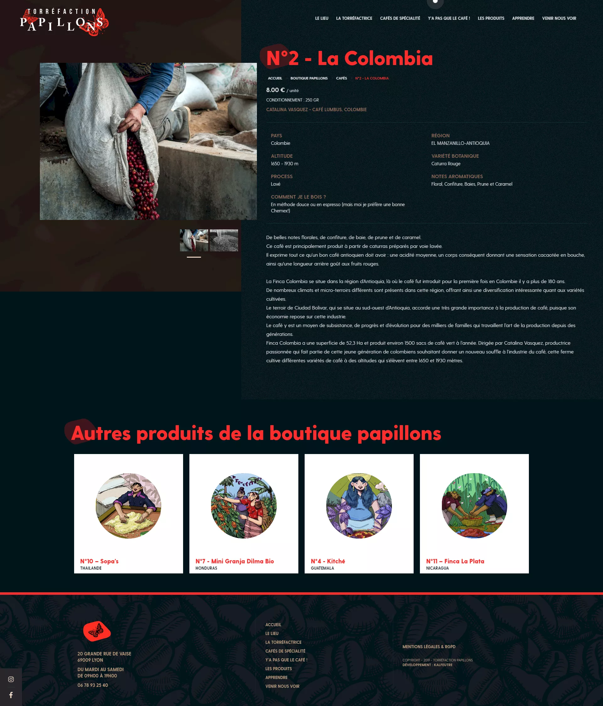 torrefaction papillons - kalfeutre