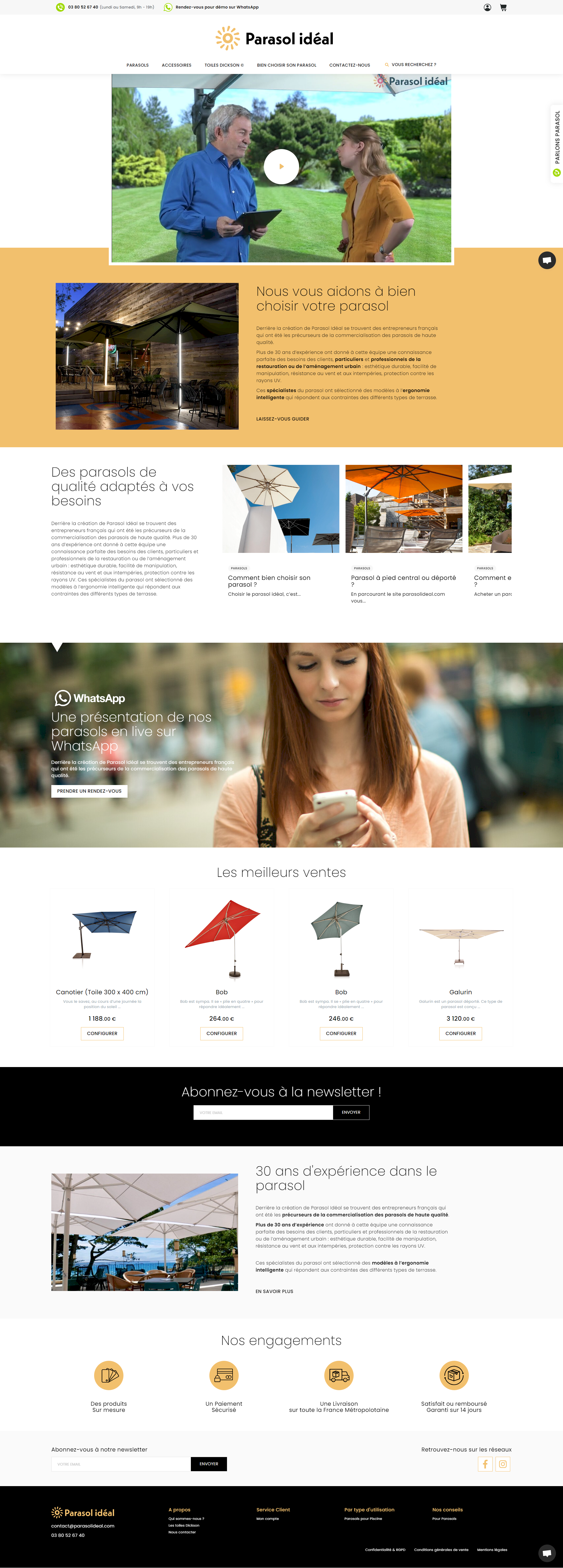 parasol idéal, site web kalfeutre lyon